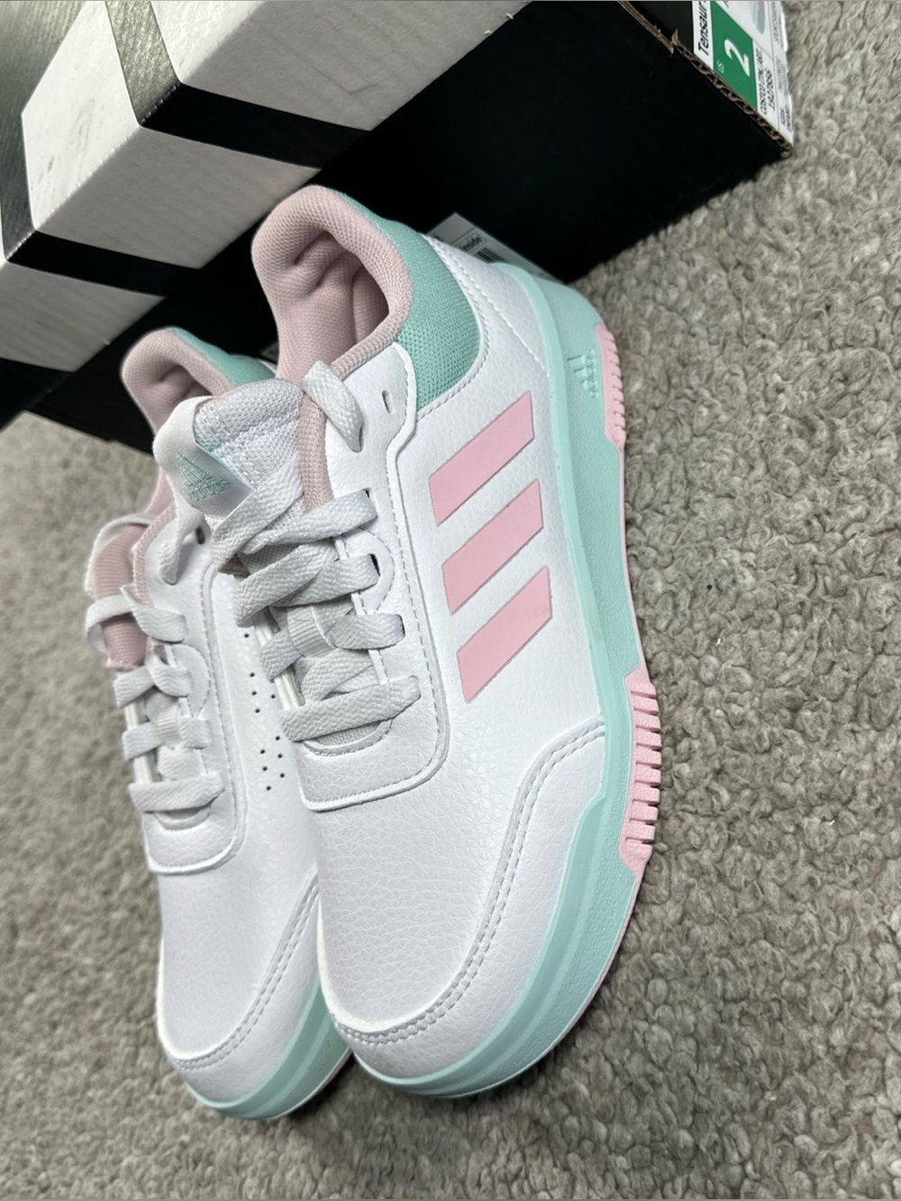 NEW Adidas Big Girl Sneakers Size Us 2 Tensaur Sport 2.0KCourseAPeid Pink/White